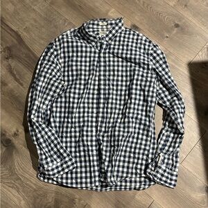 J Crew Men's Navy Checkered Shirt